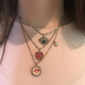 Betsey Johnson 3 layer necklace